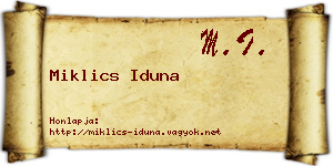 Miklics Iduna névjegykártya